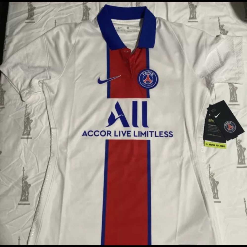 Nike Size S Wmns Paris Saint-Germain 2020/21 Away White Soccer Jersey CD4406 101